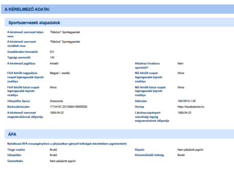 Sportfejlesztési program